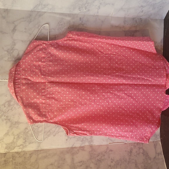 Gap Kids Pink Poka Dot Girls Button Down Sleevesless Shirt SizeXL - Picture 6 of 7